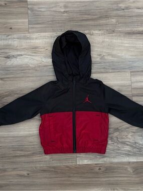 Jordan Black and Red Boys' Hooded Jacket